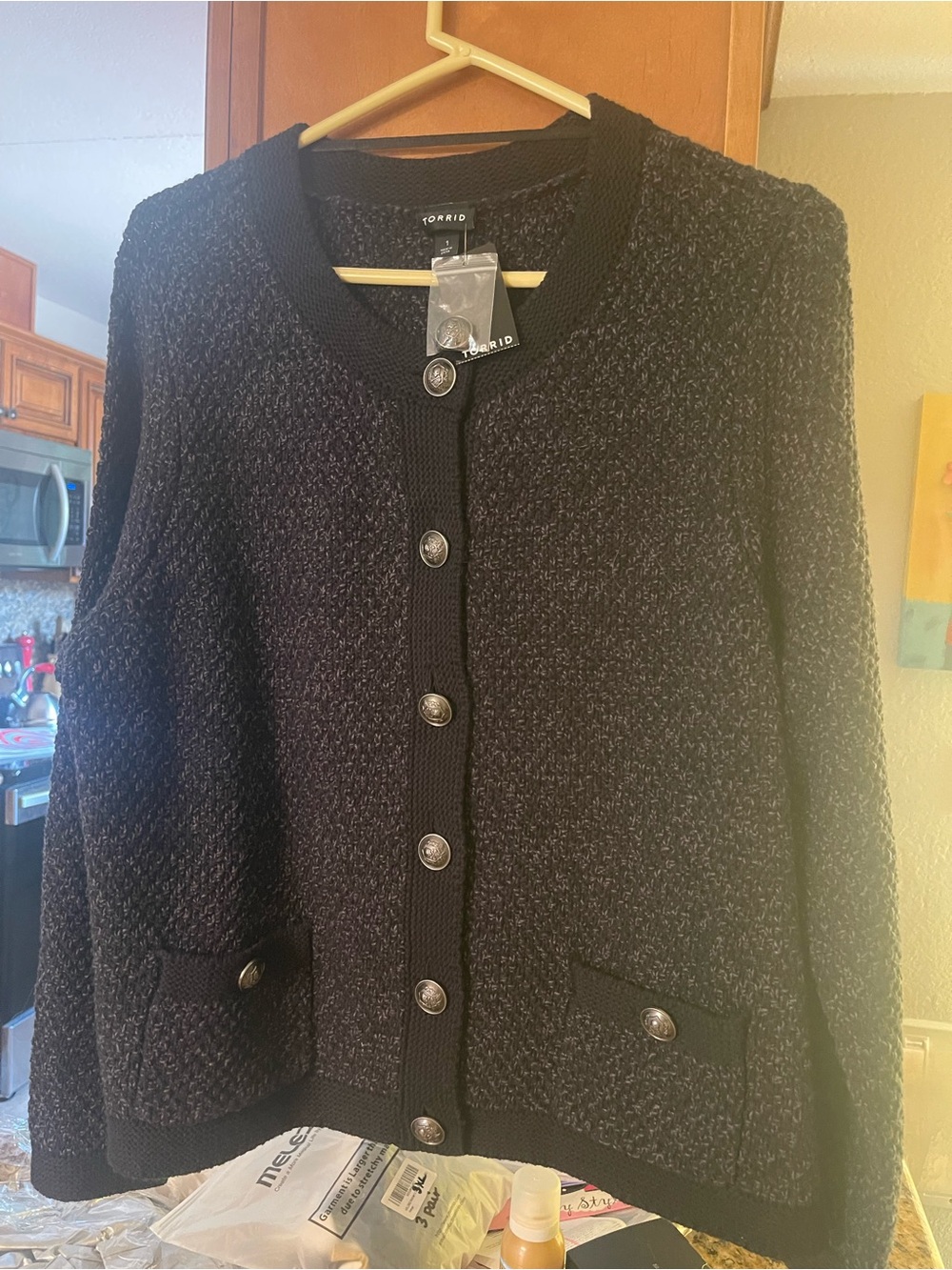 torrid Black Size 1 (14-16) Textured Button-Front Cardigan